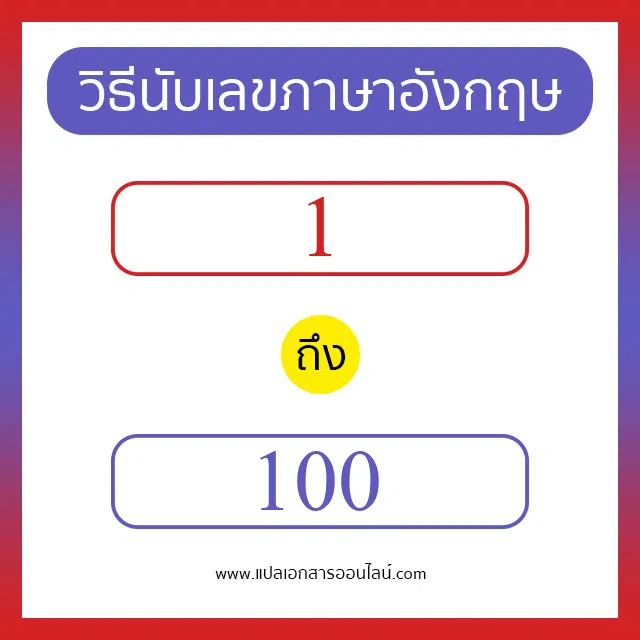 วิธีนับตัวเลขภาษาอังกฤษ 1 ถึง 100 เอาไว้คุยกับชาวต่างชาติ