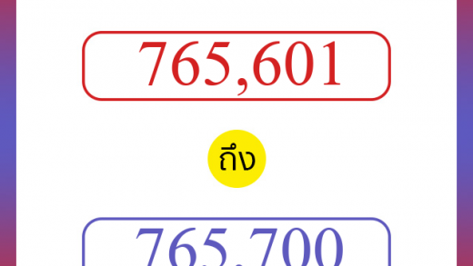 วิธีนับตัวเลขภาษาอังกฤษ 765601 ถึง 765700 เอาไว้คุยกับชาวต่างชาติ